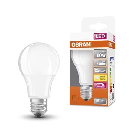 Osram Parathom Classic LED 60 himmennettävä 8.8W/827 E27 polttimo Osram | Parathom Classic LED | E27 | 8,8 W | Lämmin valkoinen
