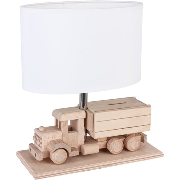 Lastbil bordslampa - Spargris - vit