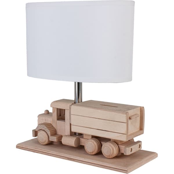 Lastbil bordslampa - Spargris - vit