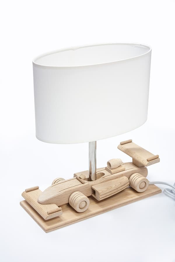 Racing bil bordlampe, hvid