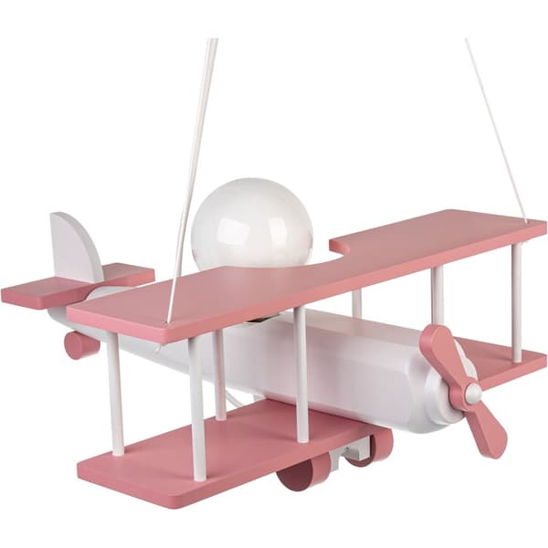 Stor hänglampa för flygplan, rosa och vit
