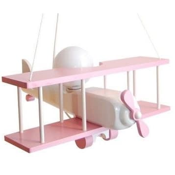 Stor hänglampa för flygplan, rosa och vit