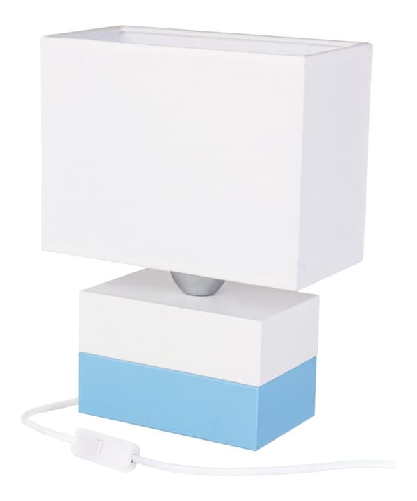 Colorato bordslampa blå och vit