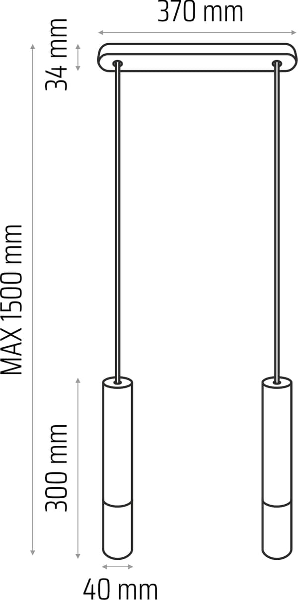 Madera2 hængelampe, 2-panels skærm, sort