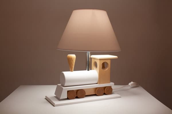 Lokomotiv bordlampe, hvid