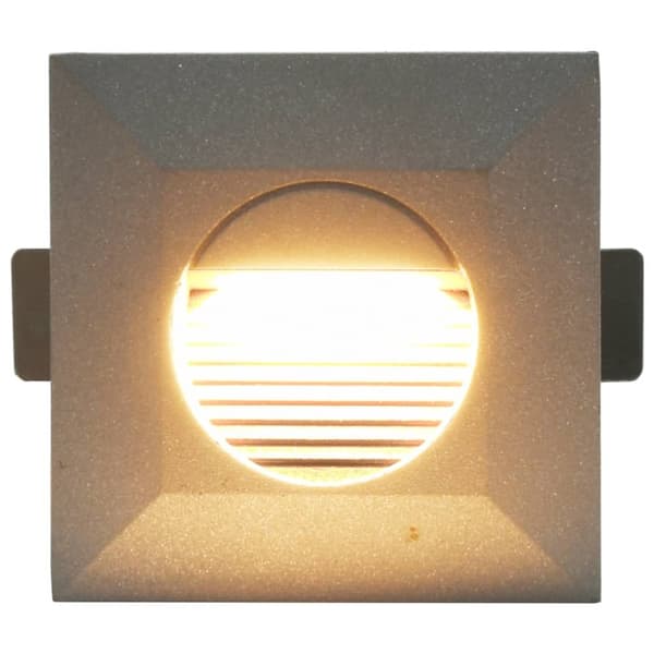 Utomhusvägglampa LED 6 st 5 W silver fyrkantig