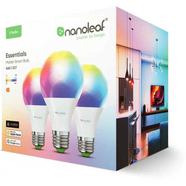 Nanoleaf Essentials Matter smart lampa, E27, 3 st
