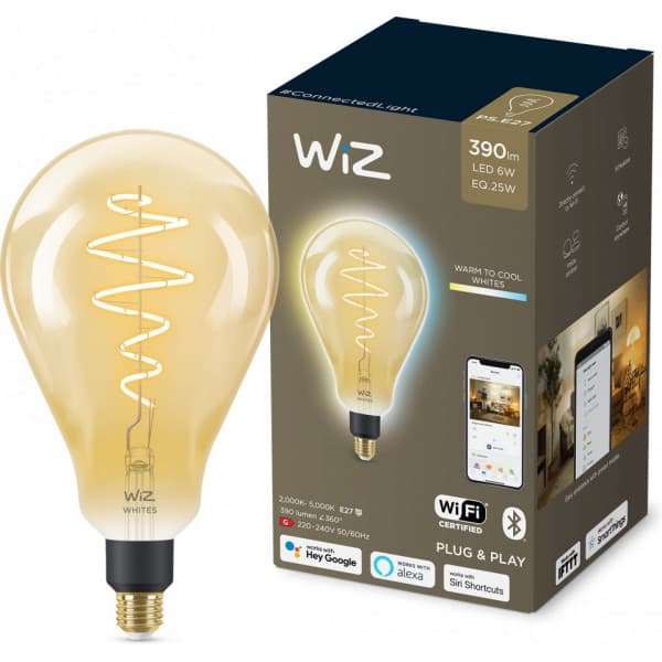 WiZ smart pære giant bulb, E27, ravfarvet glas, Wi-Fi, 2000-5000 K, 390 lm, 1