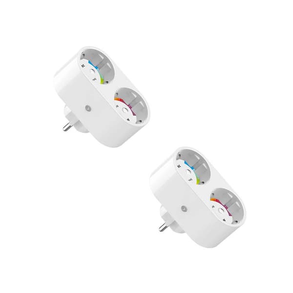 Wifi Smart Plug med 2 stikkontakter 2-pakning