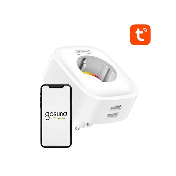 Gosund Wifi Smart Plug med 2 USB - Smart stikkontakt kompatibel med Tuya