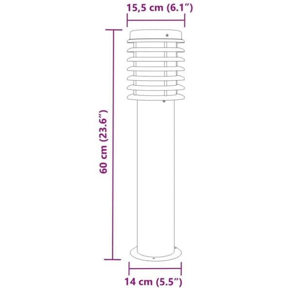 Maavalaisin hopea 60 cm ruostumaton teräs