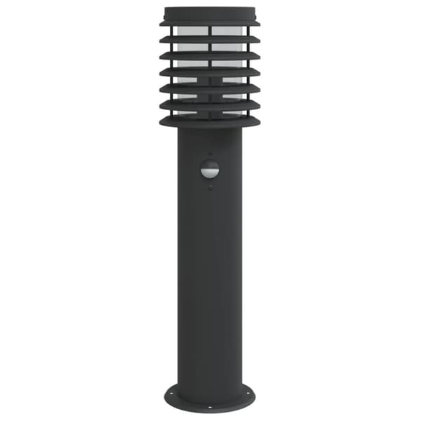 udendørs standerlampe med sensor 60 cm rustfrit stål sort