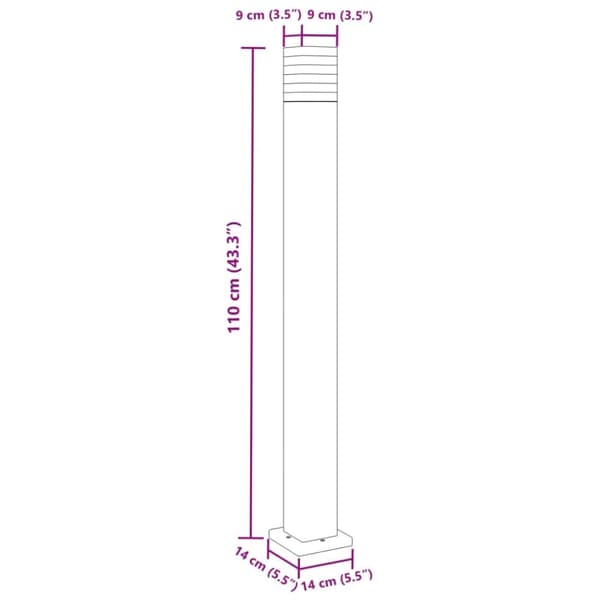 Utomhusgolvlampa svart 110 cm aluminium