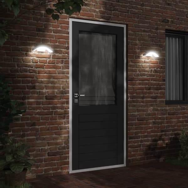 Utomhusvägglampor LED 2 st vit gjuten aluminium