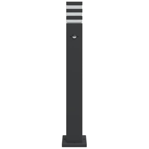 udendørs standerlamper 3 stk. med sensor 80 cm aluminium sort