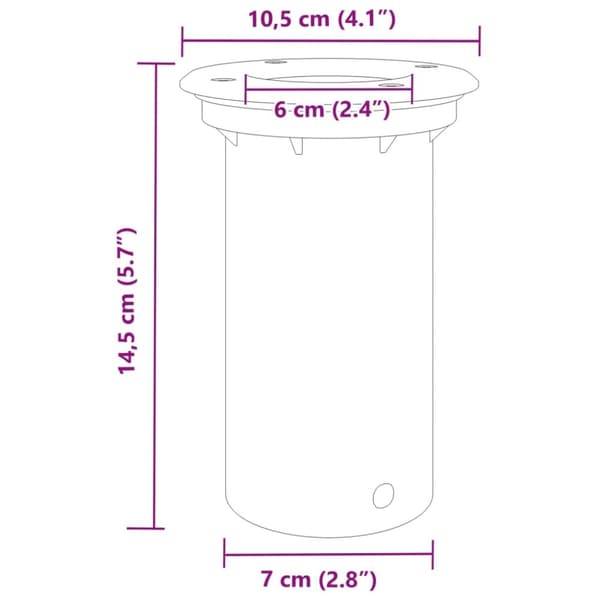 nedgravningsspot 10,5x10,5 cm rund trykstøbt aluminium sort