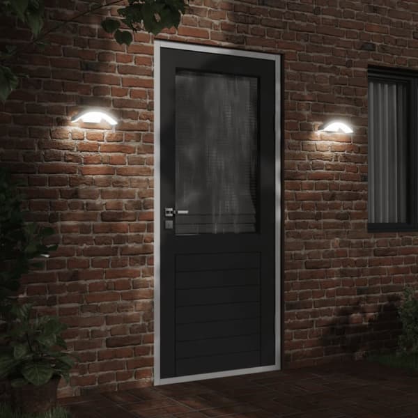 Utomhusvägglampa LED med sensor vit gjuten aluminium