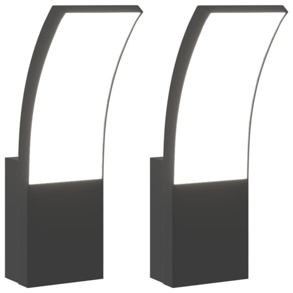 udendørs LED-væglamper 2 stk. trykstøbt aluminium sort