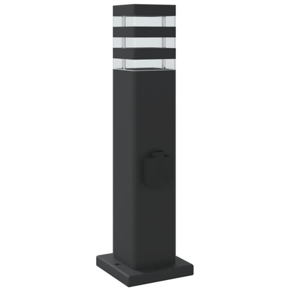 udendørs standerlamper 3 stk. stikkontakt 50 cm aluminium sort
