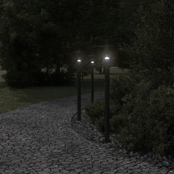 udendørs standerlamper 3 stk. 100 cm rustfrit stål sort