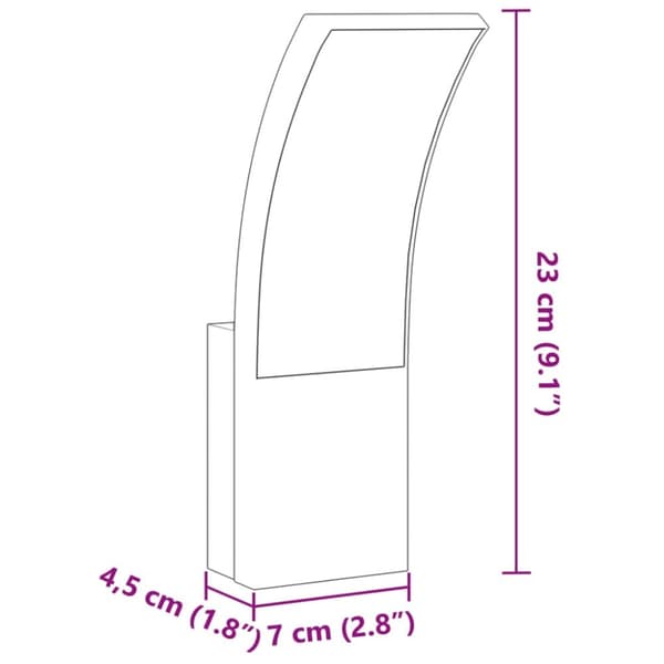 Utomhusvägglampa LED vit gjuten aluminium