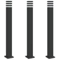 Miniatyrbillede 2 af 7: udendørs standerlamper 3 stk. stikkontakt 110 cm aluminium sort