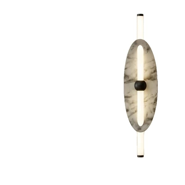 LED Marmor Vägglampa, Hållbar Koppar Konstruktion, Varmt Ljusstämning,Dia11cm vit, varm ljus