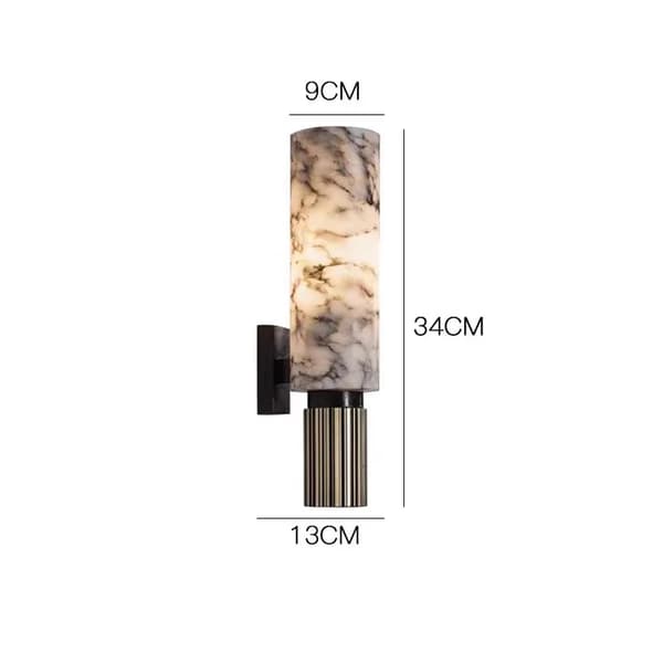 LED Marmor Vägglampa, Hållbar Koppar Konstruktion, Varmt Ljusstämning,Dia11cm vit, varm ljus