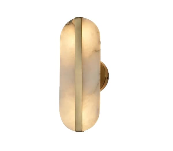 LED Marmor Vägglampa, Hållbar Koppar Konstruktion, Varmt Ljusstämning,Dia11cm vit, varm ljus