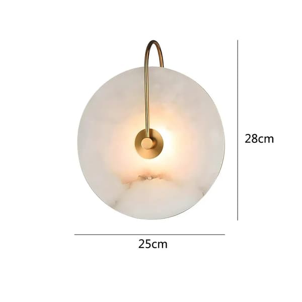 LED Marmor Vägglampa, Hållbar Koppar Konstruktion, Varmt Ljusstämning,Dia11cm vit, varm ljus