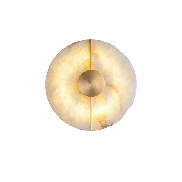 LED Marmor Væglampe, Holdbar Kobber Konstruktion, Varmt Lys Atmosfære,Dia11cm hvid, varm lys Dia20cm gold