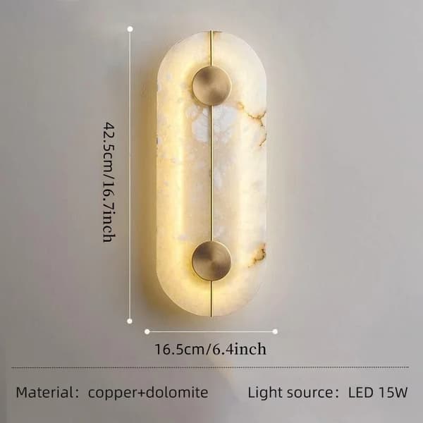 LED Marmor Vägglampa, Hållbar Koppar Konstruktion, Varmt Ljusstämning,Dia11cm vit, varm ljus