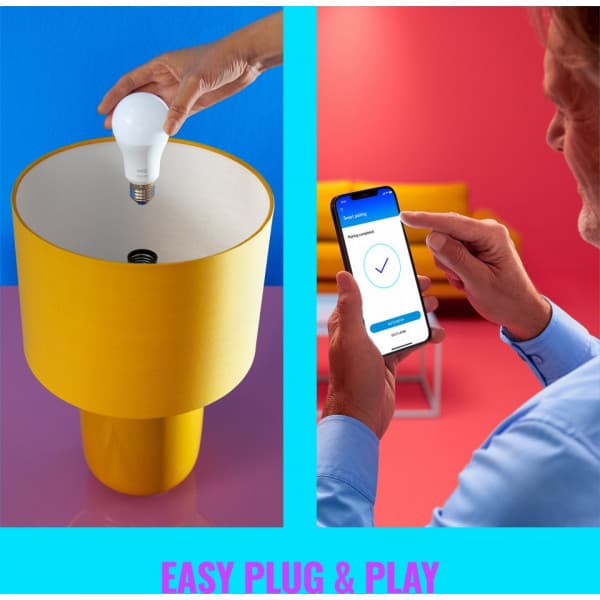 WiZ älylamppu, E27 - valkoisen valon sävyt, Wi-Fi, 2700-6500 K, 806 lm, 2-pack