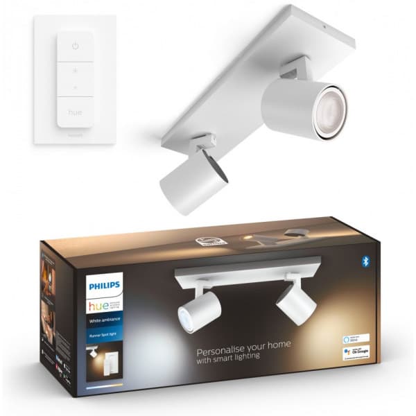 Philips Hue Runner hvid ambiance -smart spotlights, 2-delt, hvid, BT, 2 x 4,2 W