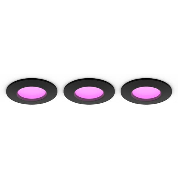 Philips Hue Slim Recessed Light S -inbyggd spotlight, 90 mm, svart, 3 st