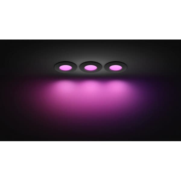 Philips Hue Slim Recessed Light S -inbyggd spotlight, 90 mm, svart, 3 st