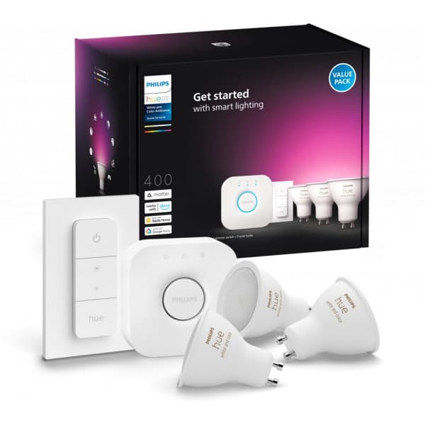 Philips Hue -LED-smartlampa, BT, Vit och färg ambiance, GU10, 4,2 W, startpaket