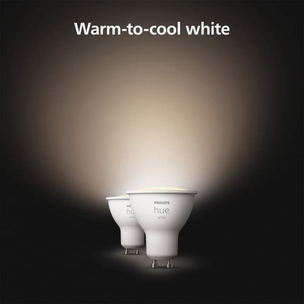 Philips Hue - LED-smartpære, BT, Hvid, GU10, 4,2 W, 2-pak