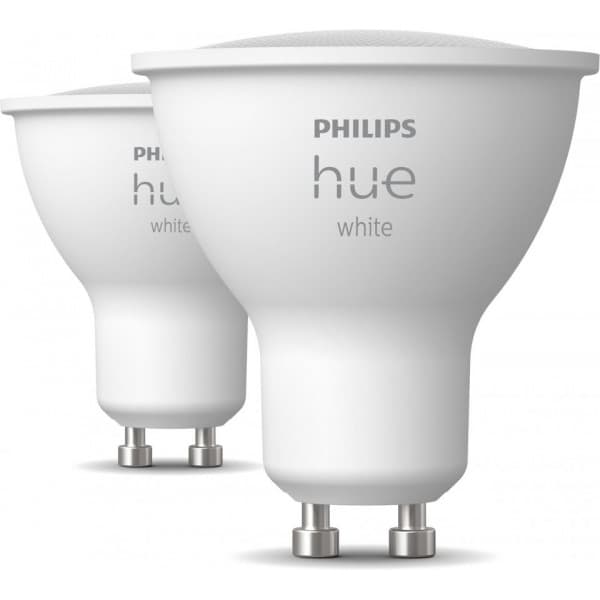 Philips Hue - LED-smartpære, BT, Hvid, GU10, 4,2 W, 2-pak