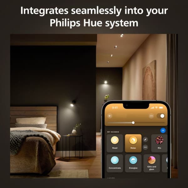 Philips Hue -LED-smartpære, BT, Hvid, GU10, 4,2 W, 1-pak