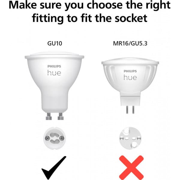 Philips Hue -LED-smartlampa, BT, Vit och färgambians, GU10, 4,2 W, 1-pack