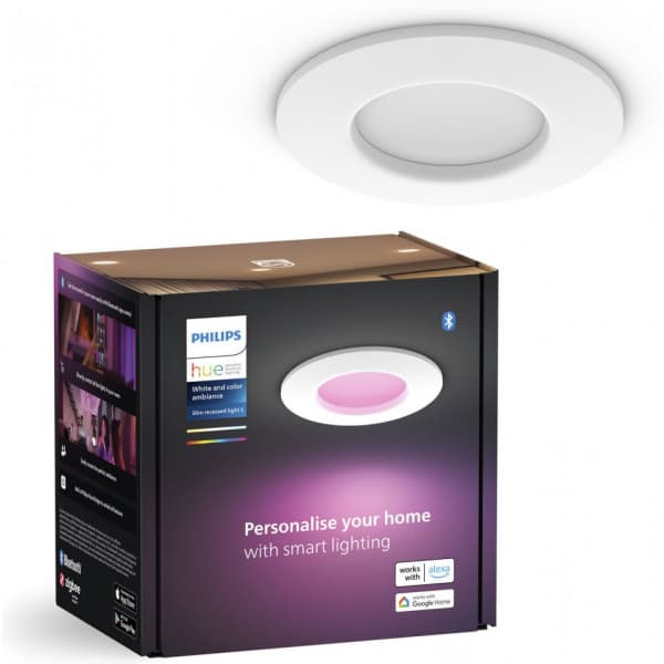 Philips Hue Slim Recessed Light S - inbyggd spotlights, 90 mm, vit