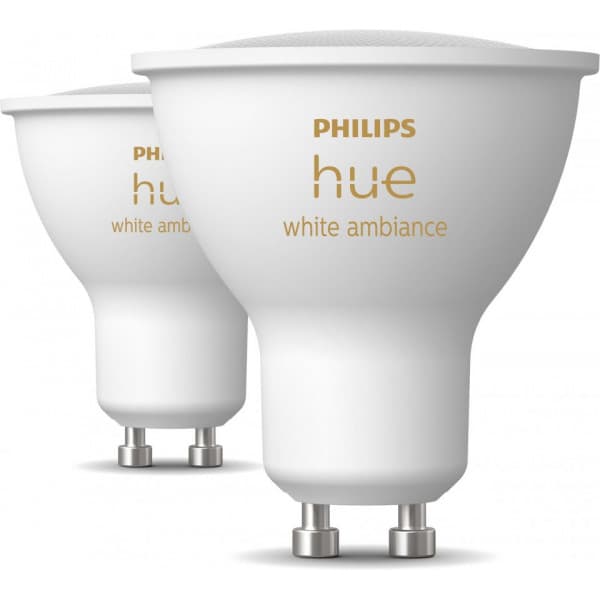 Philips Hue -LED-smartlampe, BT, Hvid ambiance, GU10, 4,2 W, 2-pak