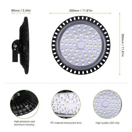 LED Garage Lys, Flere Strømmuligheder, Vandtæt IP67,200W Kold hvid 6stk