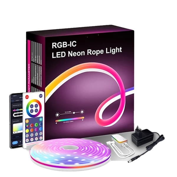Tuya Smart RGBIC Neon Light, Musiksynkroniseringsfunktion, Vattentät Design,EU-TUYA WIFI-5MEU-TUYA WIFI-5M