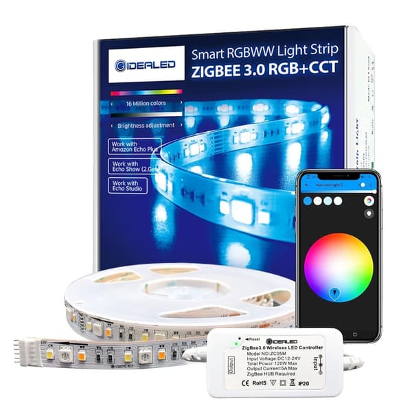 Älykäs ZigBee 3.0 LED -sarja, 16 miljoonaa väriä, ääniohjaus,5M RGBCCT SET, EU PLUG