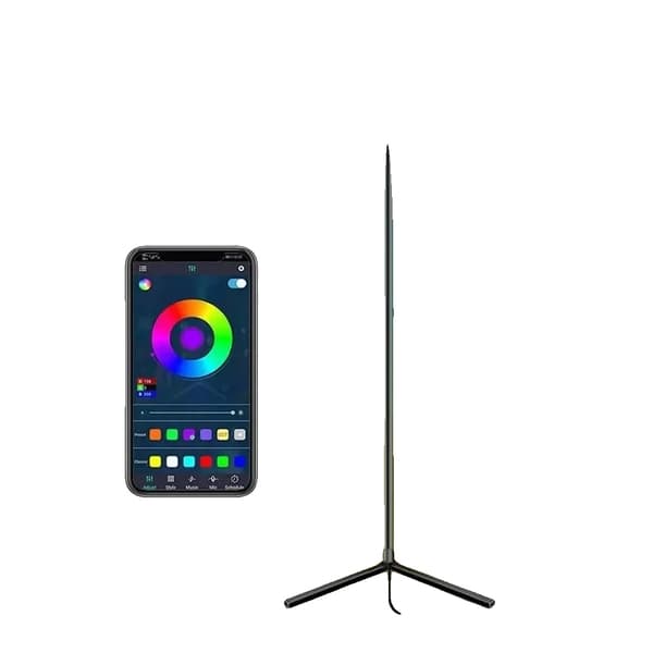 Nordisk Gulvlampe, Bluetooth- og WiFi-kontrol, 16 millioner farver,160 cm, WIFI--Sort 160cm 2