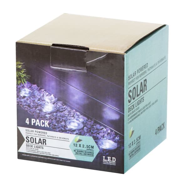 Havejord solcellelamper, 8LED, 4 stk. varm hvid