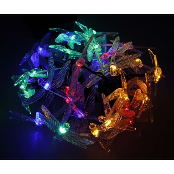 Solar havelamper, guldsmede, 6,5 m, 30 LED, flerfarvet
