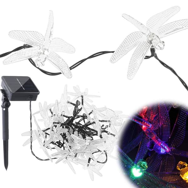 Solar havelamper, guldsmede, 6,5 m, 30 LED, flerfarvet